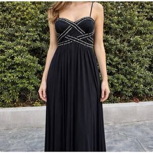 New with Tags Betsey & Adam Sweetheart Studded Black Maxi Dress Women’s 8